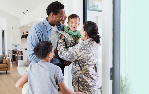 Family greets military mom
